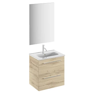 Servantskap <strong>Niche</strong>  Kolonial Eik Matt 50x35 cm med Servant, Speil & 2 Skuffer