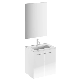 Servantskap <strong>Niche</strong>  Hvit Blank 50x35 cm med Servant, Speil & 2 Dører