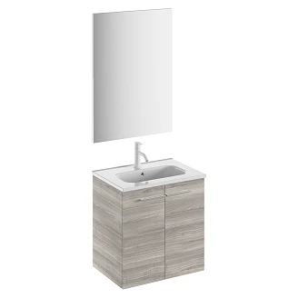 Servantskap <strong>Niche</strong>  Sandgrå Tre Matt 50x35 cm med Servant, Speil & 2 Dører