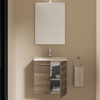 Servantskap <strong>Niche</strong>  Vulkan Eik Matt 50x35 cm med Servant, Speil & 2 Dører