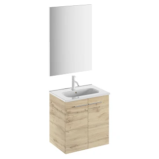 Servantskap <strong>Niche</strong>  Kolonial Eik Matt 50x35 cm med Servant, Speil & 2 Dører