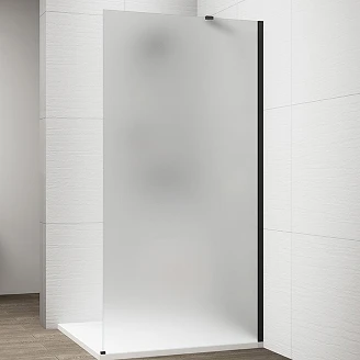 Dusjvegg <strong>Otti</strong>  Svart Matt 8 mm 120x210 cm Matt Glass