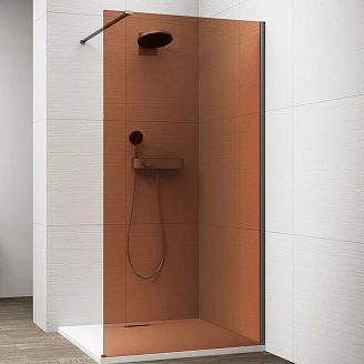 Dusjvegg <strong>Otti</strong>  Grafittgrå Matt 8 mm 90x210 cm Bronseglass