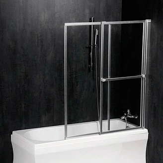 Sammenleggbar Badekarvegg <strong>Estelle</strong>  Krom Blank 120 cm