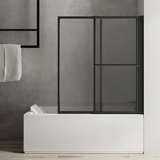 Sammenleggbar Badekarvegg <strong>Estelle</strong>  Svart Matt 120 cm