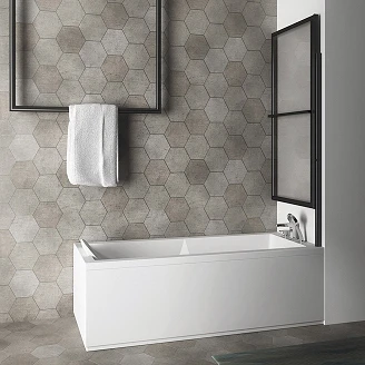 Sammenleggbar Badekarvegg Arwen Svart Matt 70 cm