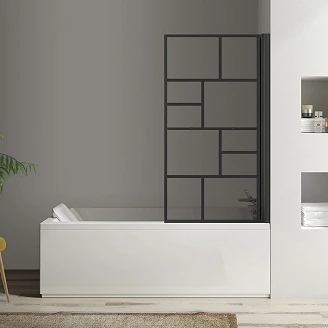 Sammenleggbar Badekarvegg <strong>Mera</strong>  Svart Matt 80 cm