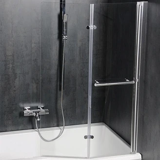 Sammenleggbar Badekarvegg <strong>Vinga</strong>  Krom Blank 100 cm