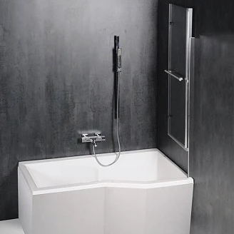 Sammenleggbar Badekarvegg Vinga Krom Blank 100 cm