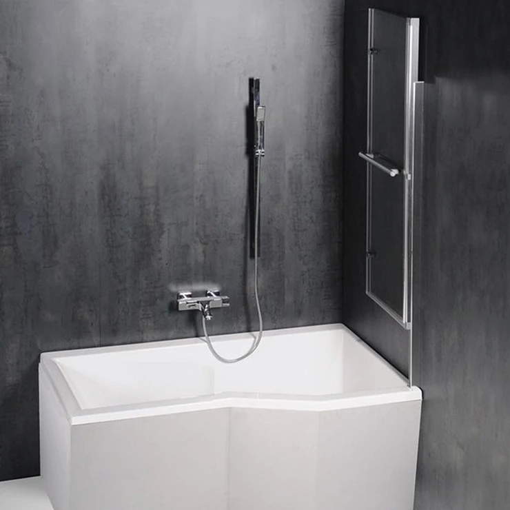 Sammenleggbar Badekarvegg Vinga Krom Blank 100 cm