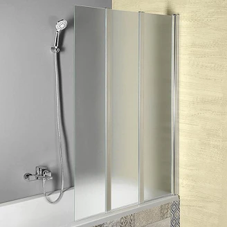 Sammenleggbar Badekarvegg <strong>Elodie</strong>  Krom Blank 100 cm Matt Glass