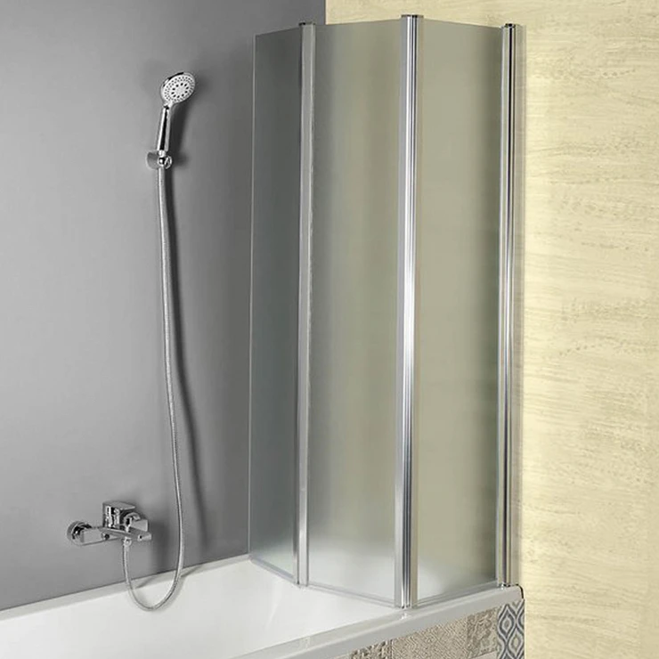Sammenleggbar Badekarvegg Elodie Krom Blank 100 cm Matt Glass