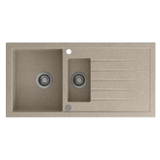 Granitt Kjøkkenvask <strong>Terrano</strong>  Beige Matt 100x50 cm med Vannlås