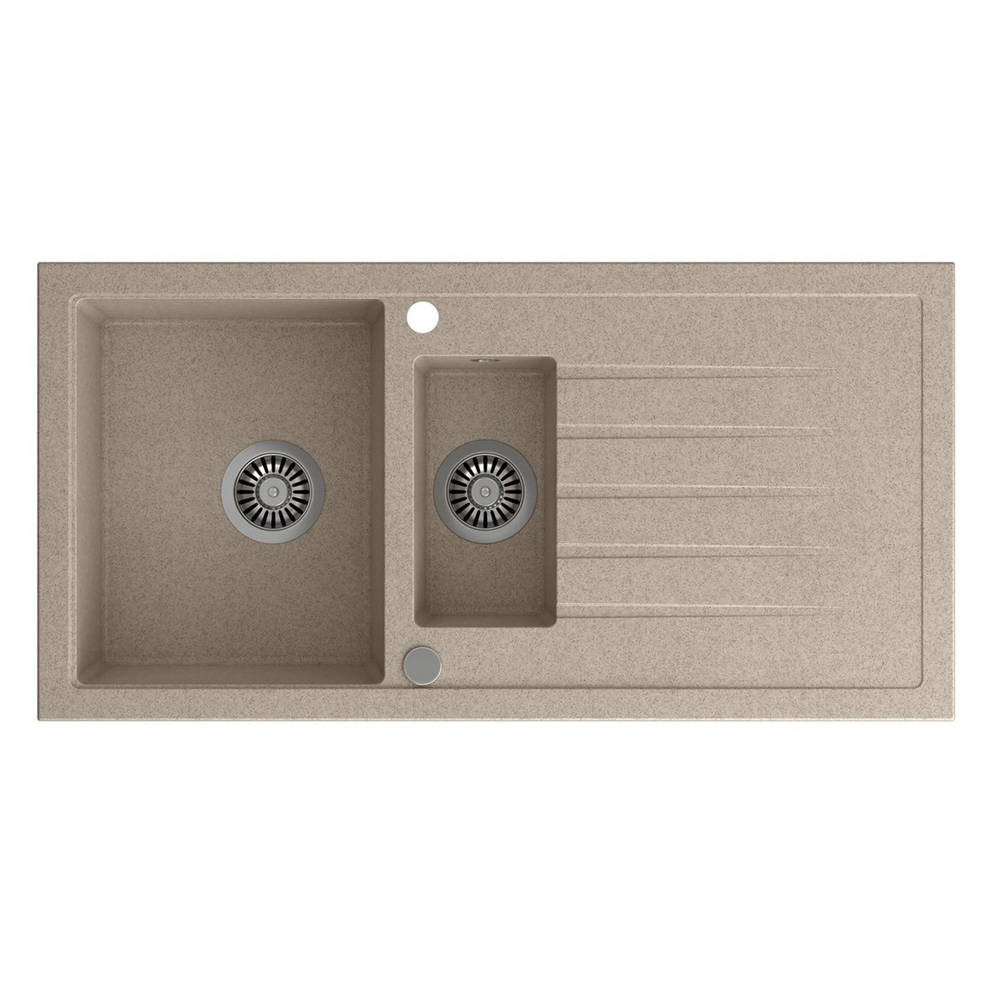 Granitt Kjøkkenvask Terrano Beige Matt 100x50 cm med Vannlås
