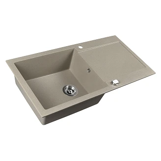Granitt Kjøkkenvask <strong>Valora</strong>  Beige Matt 97x50 cm med Vannlås