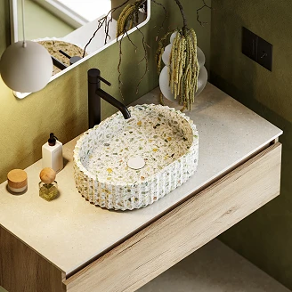 Terrazzo Servant <strong>Ardo</strong>  Oval Grønn Matt 49x36 cm