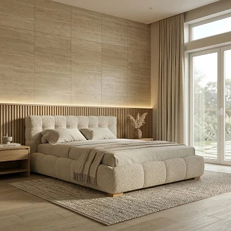 Sengeramme <strong>Belton</strong>  Beige uten Oppbevaring 140x200 cm