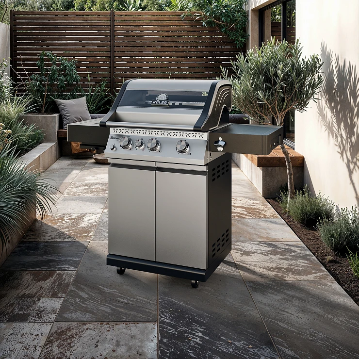 Köler Gassgrill Krone Compact PRO Sølvgrå med Ekstra Støpejernsrist