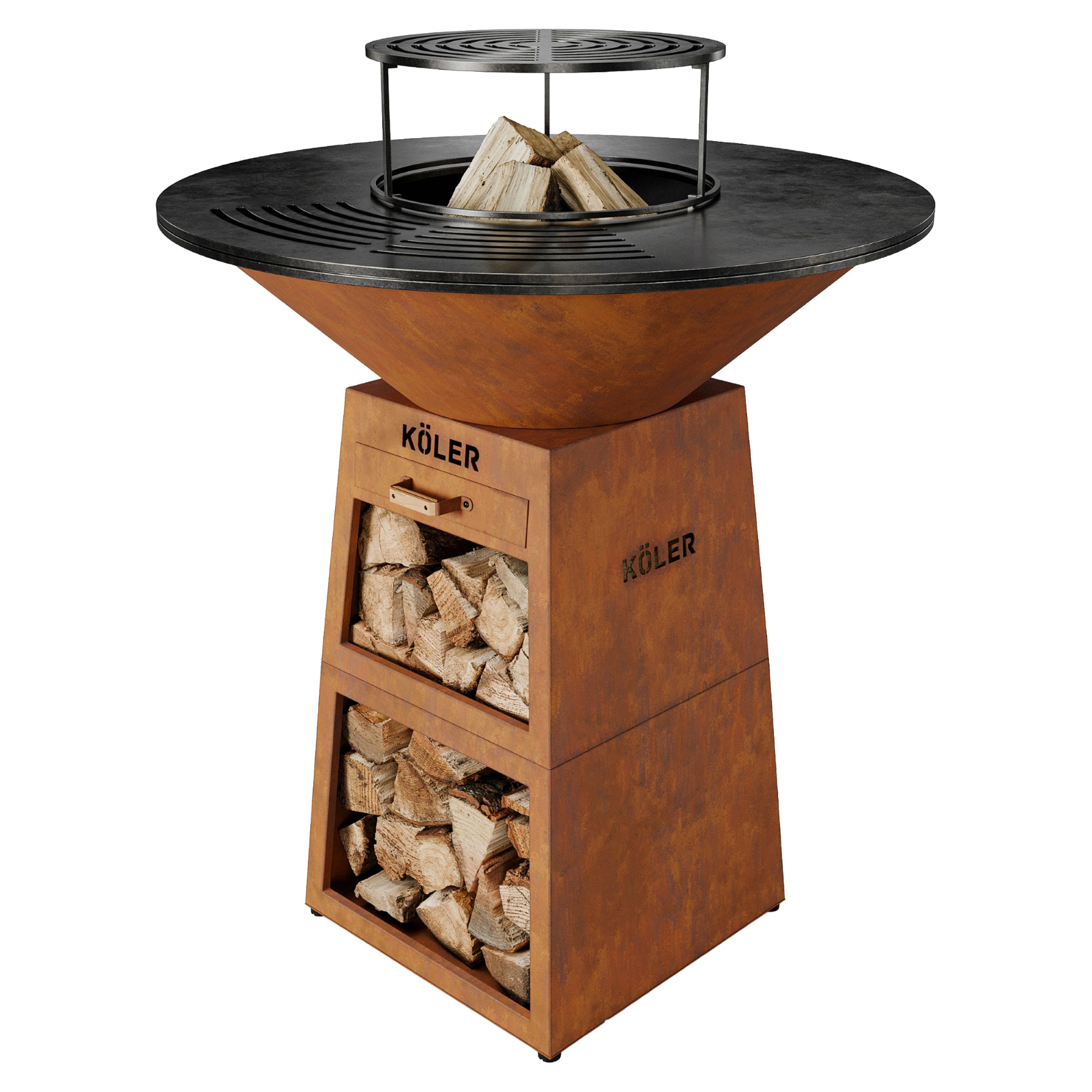 Köler Ildsted Herd X2 Corten 43x43x105 cm