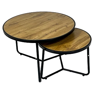 Sett med Sofabord Ø50 & Ø70 cm <strong>Norvi</strong>  Eik