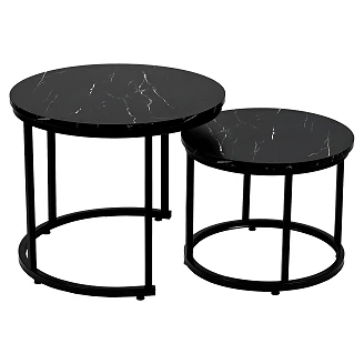Sett med Sofabord Ø43 & Ø53 cm <strong>Falke</strong>  Svart, Svart