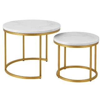 Sett med Sofabord Ø43 & Ø53 cm Grynlo Marmor