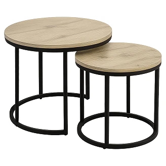 Sett med Sofabord Ø43 & Ø53 cm <strong>Blynza</strong>  Sonoma