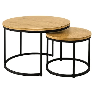 Sett med Sofabord Ø50 & Ø70 cm <strong>Strello</strong>  Eik