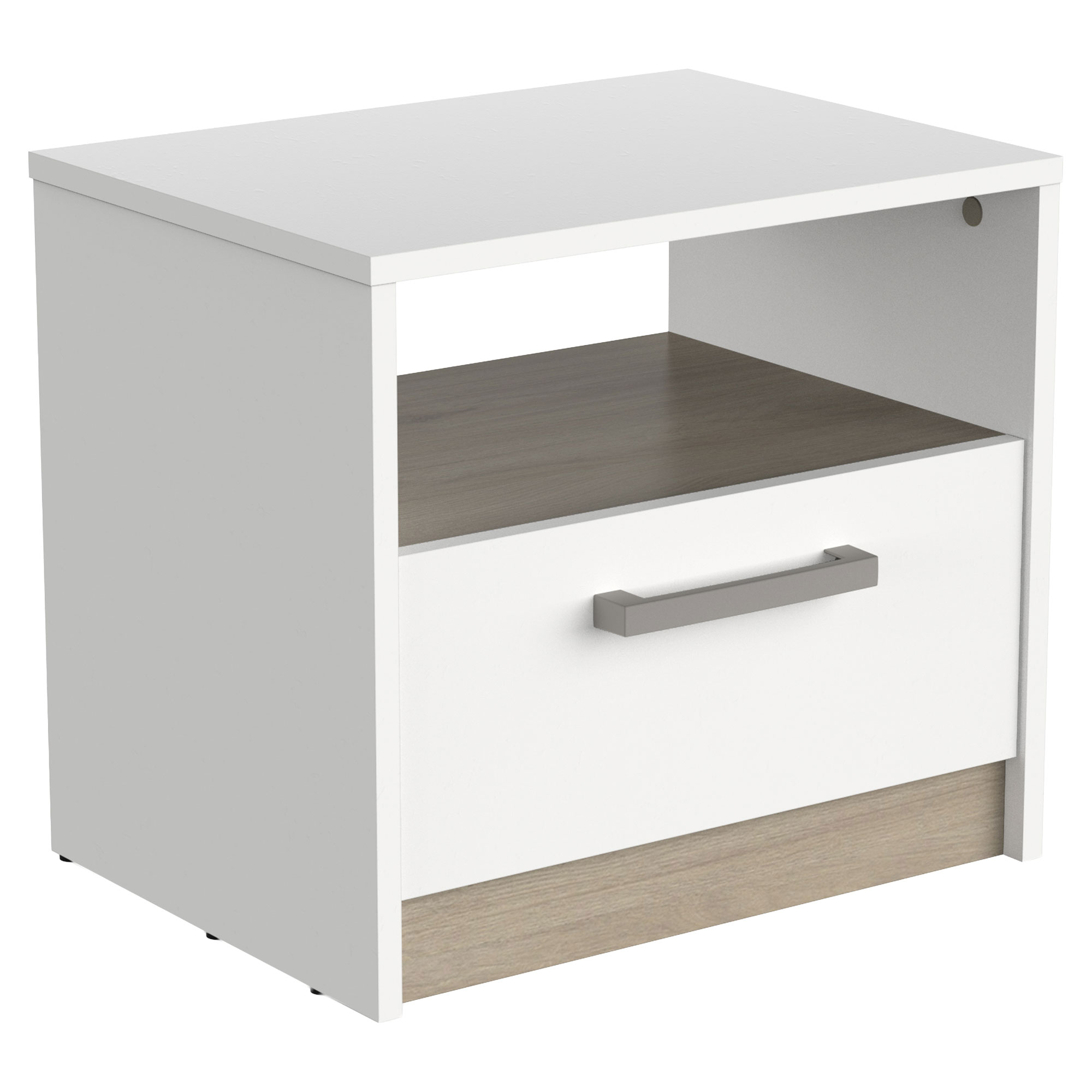Nattbord Welton Hvit, Kronberg Eik 46x35 cm
