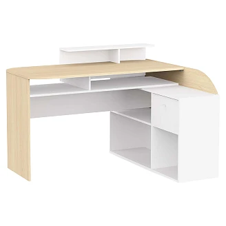 Skrivebord <strong>Kano</strong>  Hvit, Lyst Tre 129x108 cm