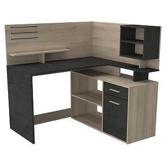 Skrivebord <strong>Melina</strong>  Svart, Kronberg Eik 122x116 cm