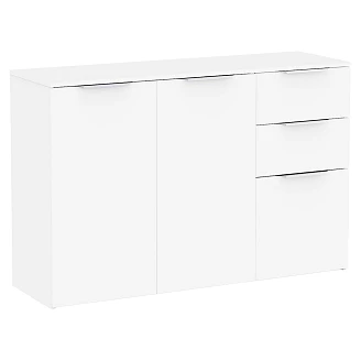 Kommode Skand Hvit, 2+1 Dører, 2 Skuffer 120x37 cm