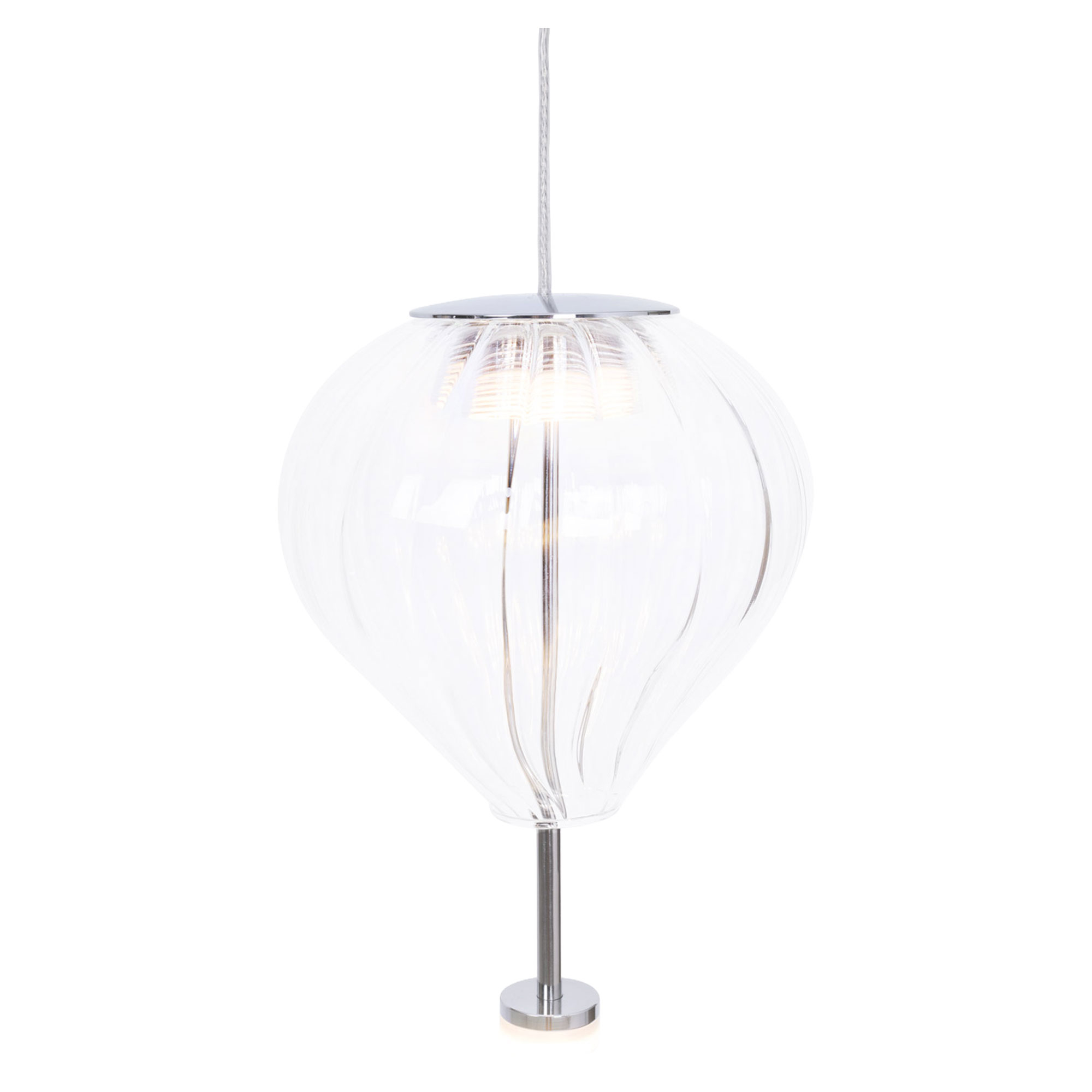 Hengende lampe Oaxen Duo Hvit, Klart glass