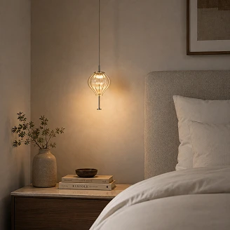 Hengende lampe <strong>Oaxen</strong>  Duo Hvit, Ravfarget glass