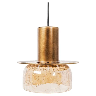 Hengende Lampe <strong>Junsele</strong>  Rund Messing, Ravfarget Glass