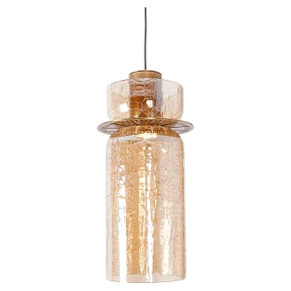 Hengende Lampe <strong>Junsele</strong>  Sylinder Messing, Ravfarget Glass