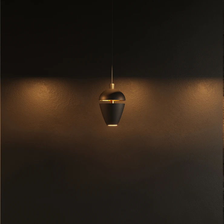 Hengende lampe Järna Svart, Gull V1