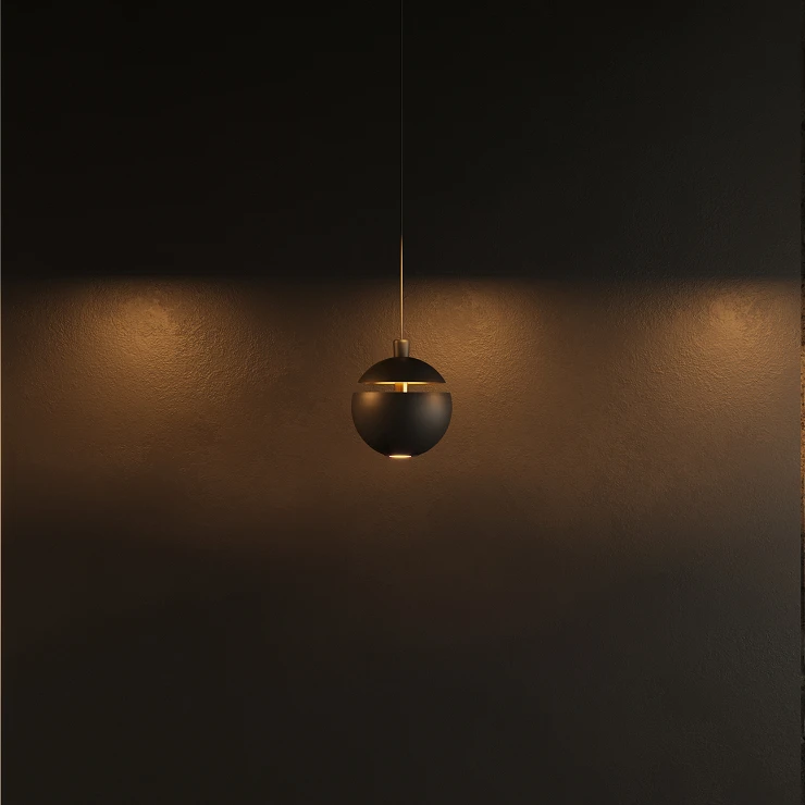 Hengende lampe Järna Svart, Gull V2
