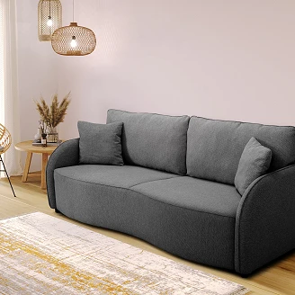 Sovesofa <strong>Lundra</strong>  Style Antrasitt med Oppbevaring 215 cm