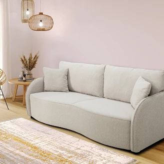 Sovesofa <strong>Lundra</strong>  Style Beige med Oppbevaring 215 cm