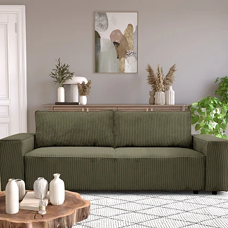 Sovesofa <strong>Velmi</strong>  Lincoln Khakigrønn med Oppbevaring 239 cm