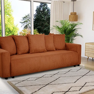 Sovesofa <strong>Brelva</strong>  Lincoln Terrakotta med Oppbevaring 228 cm