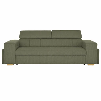 Sovesofa <strong>Skondri</strong>  Lincoln Khakigrønn med Nakkestøtte & USB 251 cm