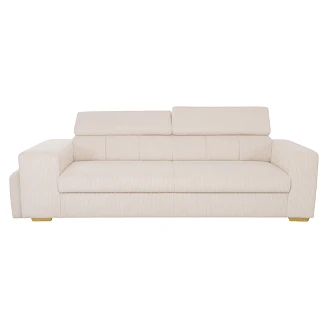 Sovesofa <strong>Skondri</strong>  Lincoln Perlegrå med Nakkestøtte & USB 251 cm