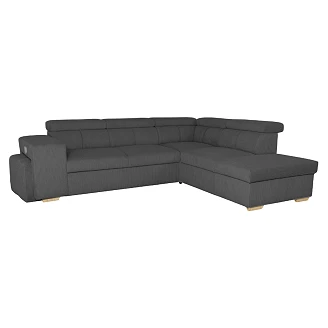 Divansofa <strong>Skondri</strong>  Lincoln Antrasitt med Vendbar, Nakkestøtte & Oppbevaring 267 cm