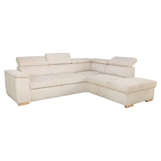 Hjørnesofa <strong>Modri</strong>  Lincoln Perlegrå med 3x Nakkestøtte & Oppbevaring 260 cm