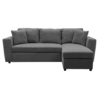Hjørnesofa <strong>Falnex</strong>  Lincoln Antrasitt med 2 Puter & Oppbevaring 234 cm