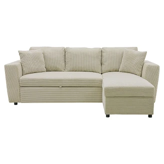Hjørnesofa <strong>Falnex</strong>  Lincoln Perlegrå med 2 Puter & Oppbevaring 234 cm