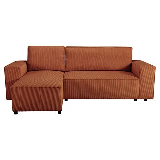 Hjørnesofa <strong>Klyndo</strong>  Lincoln Terrakotta med Oppbevaring 242 cm