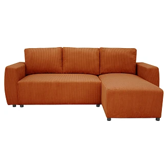 Hjørnesofa <strong>Volmi</strong>  Lincoln Terrakotta med Oppbevaring 224 cm